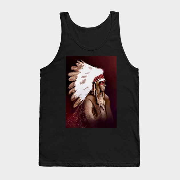 Chief Native Warrior Art | Tribal-Inspired Illustration" Tank Top by Nightfrost